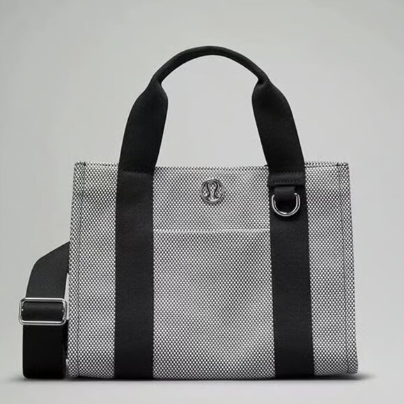 lululemon athletica Handbags - RARE Lululemon Mini-Canvas Tote Bag 4.5L Anchor Ivory Black Two-Tone NWT